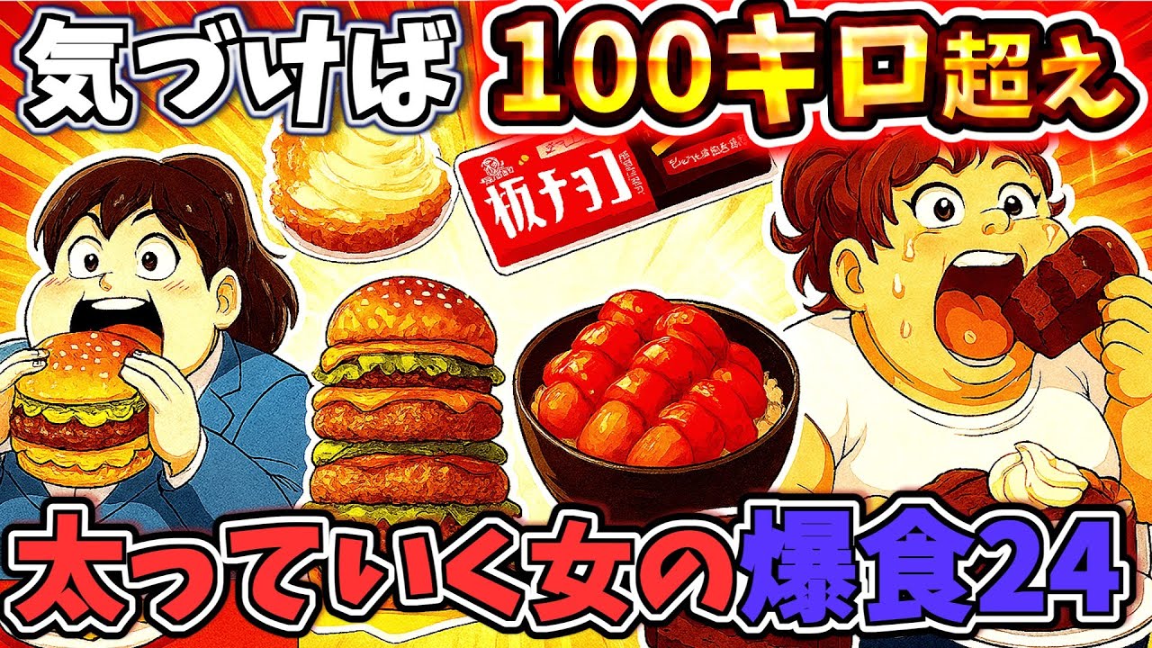 【有益】「気づけば100キロ！！太っていく女たちの爆食２４時」