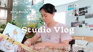 studio vlog 28 ★彡 a cozy week at home, packing patreon mail, & im moving!