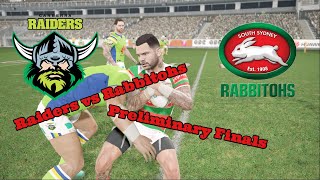 New simulation : raiders vs rabbitohs in the first preliminary final
of 2019