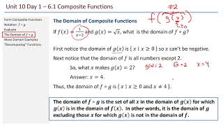 Math 140A Unit 10 Day 1 - Composite Functions