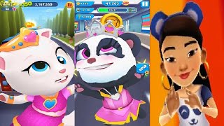 Subway Surfers Amsterdam VS TALKING TOM GOLD RUN PRINCESS ANGELA VS Panda Panda Run Gameplay 2022 screenshot 5