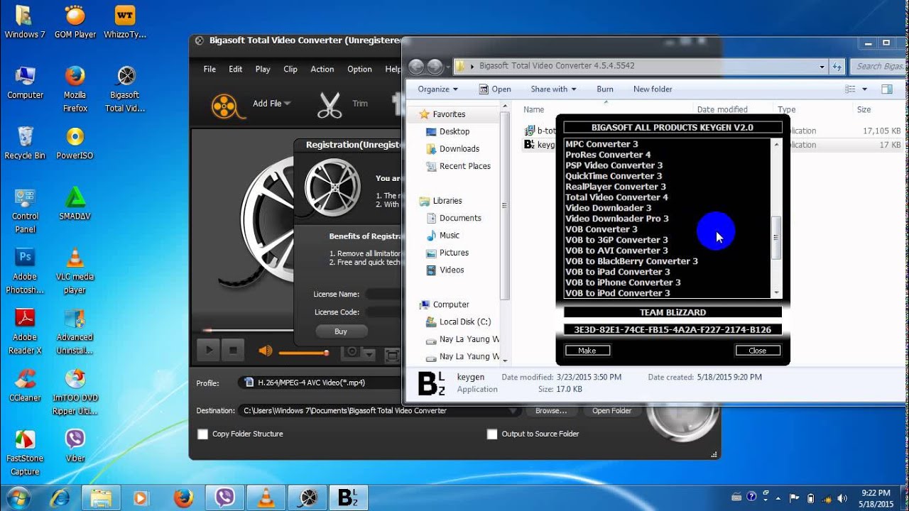 Bigasoft Total Video Converter  ကို Keyထည္႔နည္း