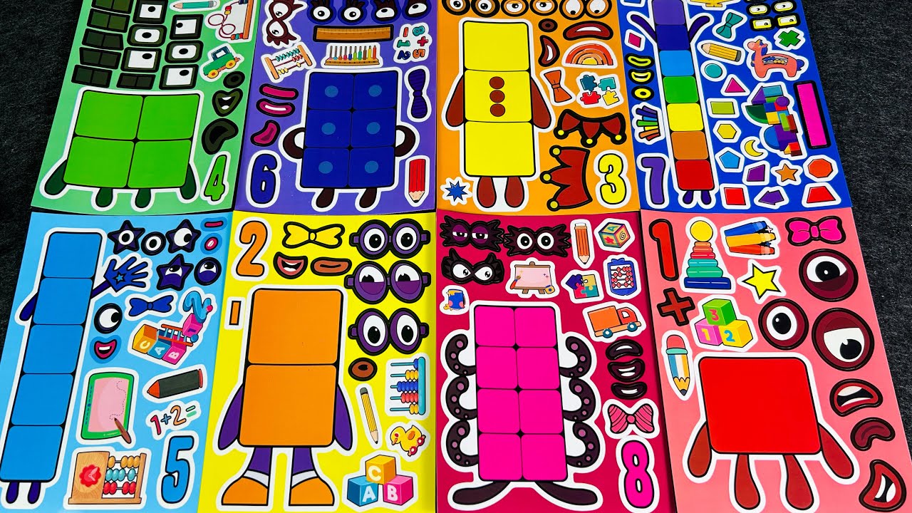 Numberblocks Characters Sticker ASMR | Relaxing & Satisfying Notebook ...