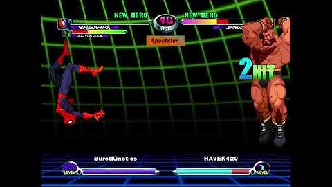MvC2: Throw Battle - Spiderman vs Zangief (Khaos vs Havek420) .:7.6.23:.