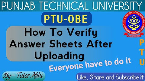 🔴PTU-OBE | How To Verify Answer Sheets For OBE Exam | Must To Do For Every Students | Tutor Abhi
