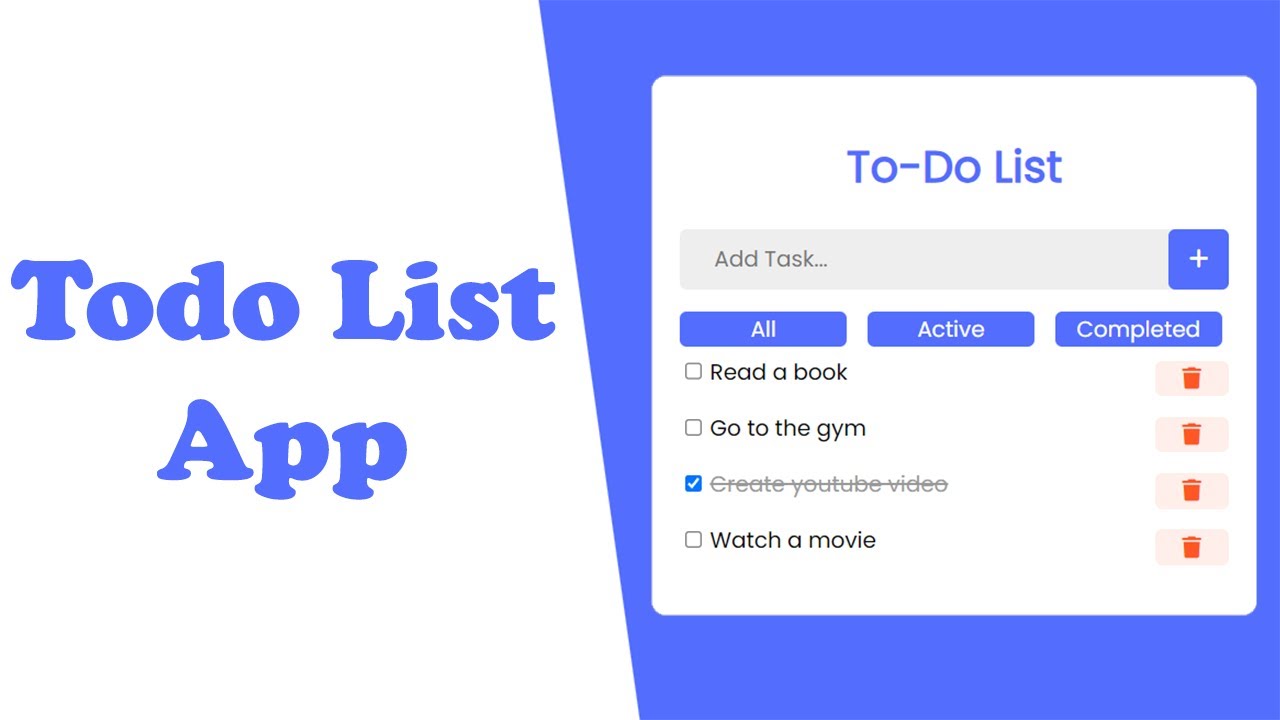 Todo List App Using HTML, CSS & Javascript - YouTube