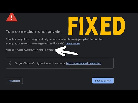 NET::ERR CERT COMMON NAME INVALID on Google Chrome  ENGLISH
