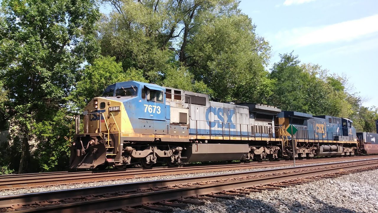 [HD] CSX Q157 Intermodal Train Westbound - Fairport, NY - YouTube