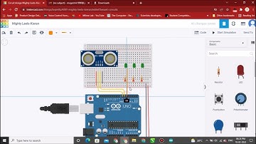 Arduino Uno with Ultrasonic sensor and LED using Tinkercad