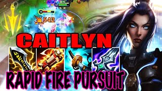 WILD RIFT CAITLYN ADC GAMEPLAY | RAPID FIRE PURSUIT - CAITLYN BUILD RUNES