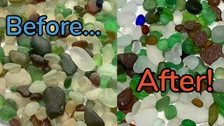 How to clean sea glass! I get my sea glass gleaming white \& sparkly using these techniques!