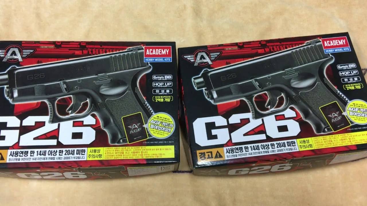 [황's TV ] ACADEMY GLOCK 26 아카데미 G26 (GLOCK) BB GUN AIRSOFT YouTube