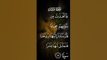 سورة مريم فاتخذت من دونهم حجابا فأرسلنا إليها روحنا فتمثل لها بشرا سويا الاية ١٧