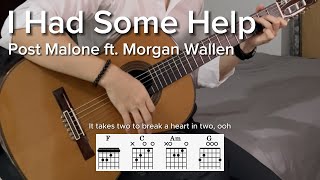 I Had Some Help by Post Malone ft. Morgan Wallen (EASY strum)