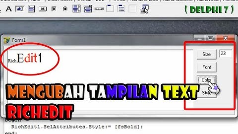01 RichEdit Attributes Color, Font dan Style di Delphi 7