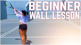 Beginner Tennis Wall Lesson | Forehand, Backhand & Volleys