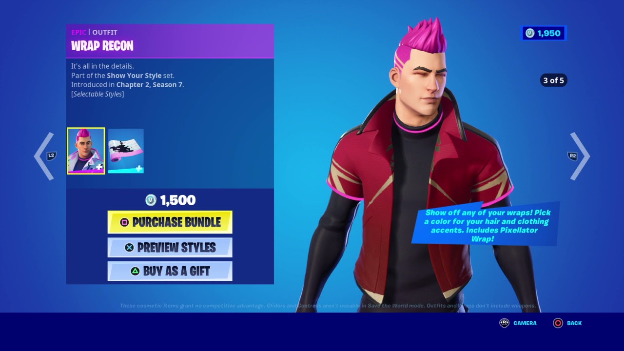 WRAP RECON  “EPIC” (OUTFIT) 1500 V Bucks - Fortnite Review