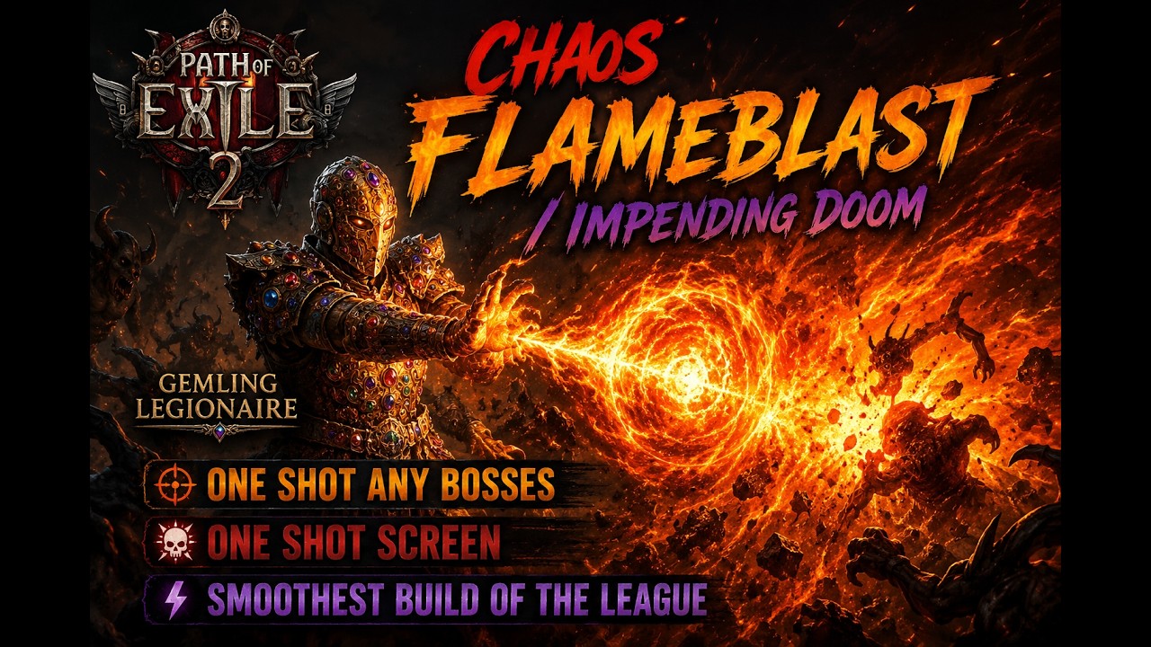 Smoothest build i ever play - Gemling Chaos Flameblast/Impending Doom - Path of Exile 2 0.5