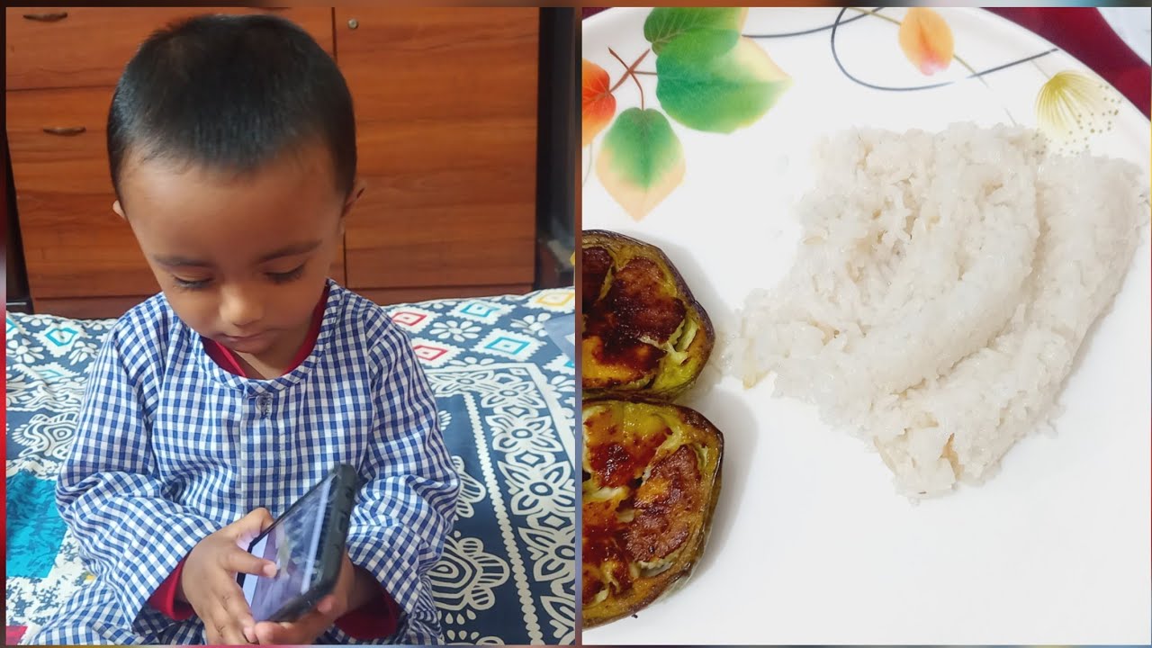 সাদ বাবুর জন্য মিনি রাইস কুকারে পোলাও ও বেগুন ভাজি রান্না করা হলো 