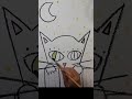 How to Draw and Paint a BLACK CAT for HALLOWEEN Step-By-Step for Beginners Timelapse #shorts