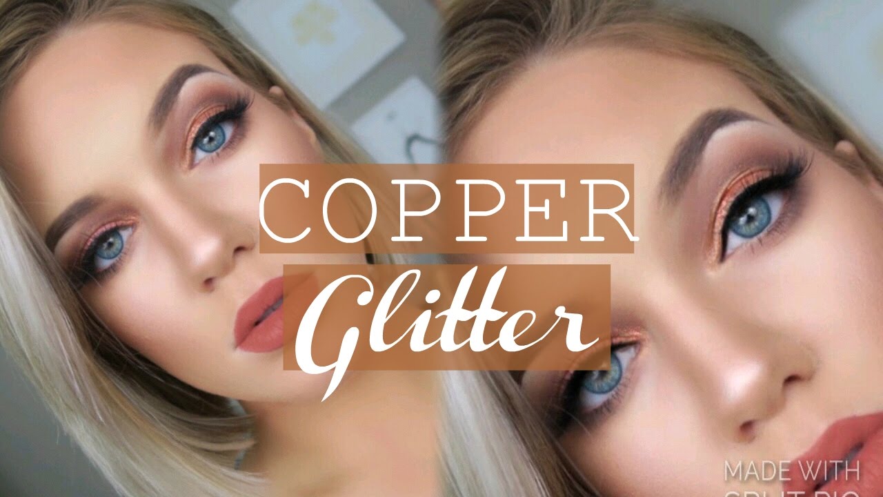 Copper Glitter Eye Makeup Tutorial YouTube
