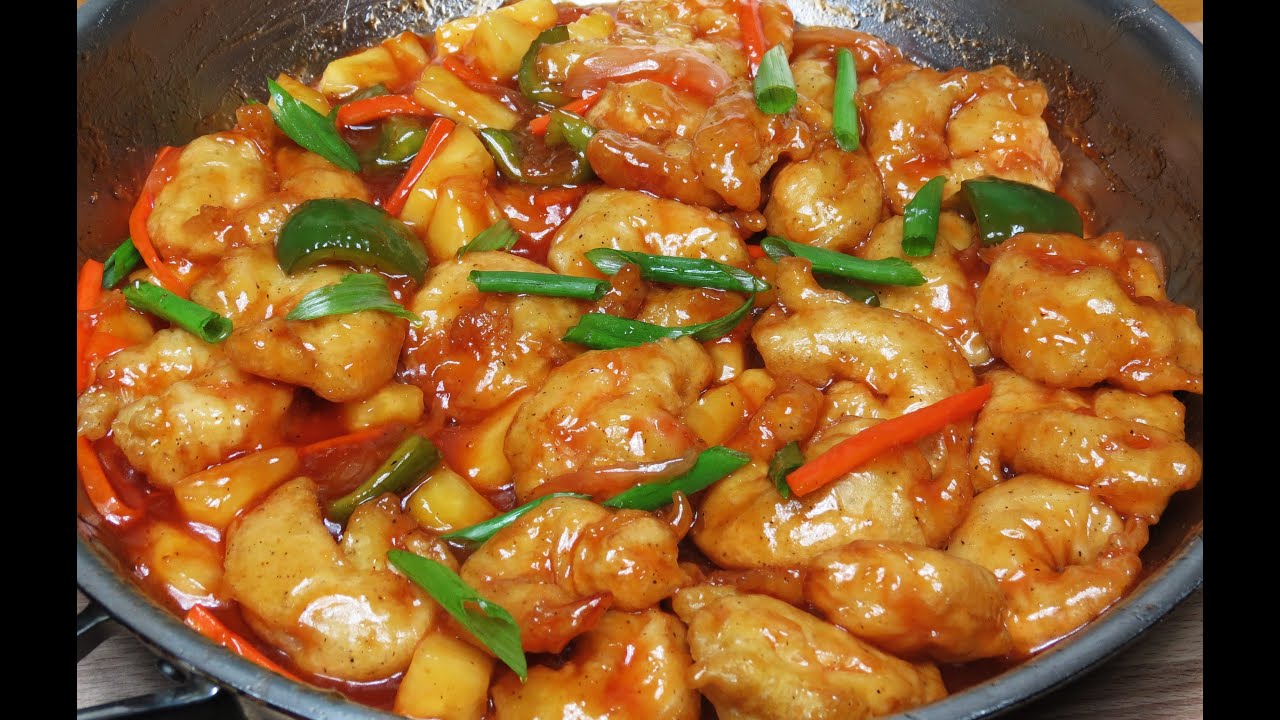HEALTHIER SWEET & SOUR SHRIMP WITH HONEY & FRESH PINEAPPLE