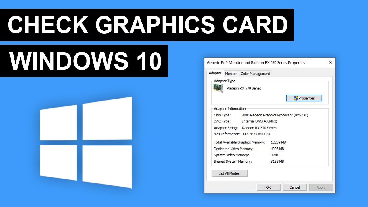 How To Check Graphics Card On Windows 10 (3 Simple Ways) - YouTube