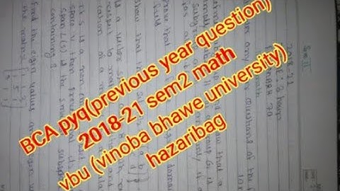 BCA pyq(previous year question)2018-21 sem2 math vbu (vinoba bhawe university)hazaribag