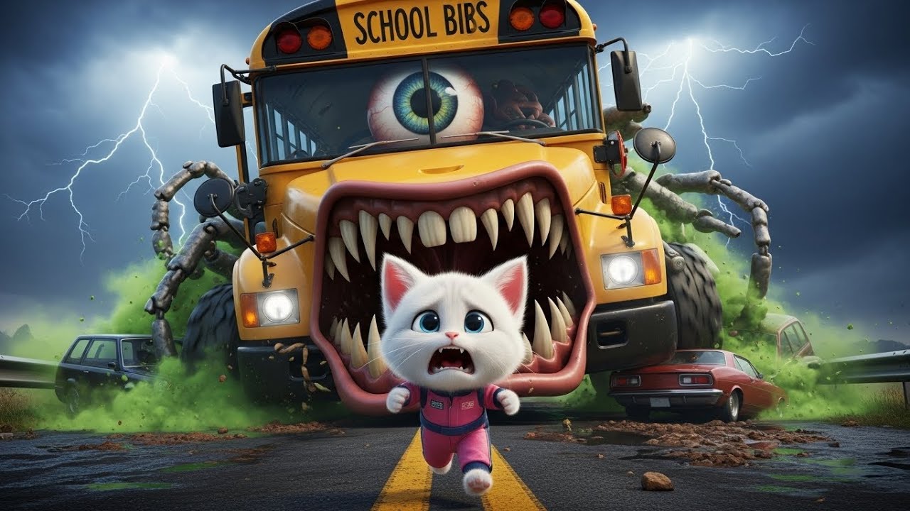 😱🚌 This Kitten Never Made It to School… A Mutated Bus Monster Appeared | AI Story
