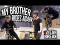MY LITTLE BROTHER SHREDDING AFTER 7 YEAR BREAK!!! *MTB BROTHERS*