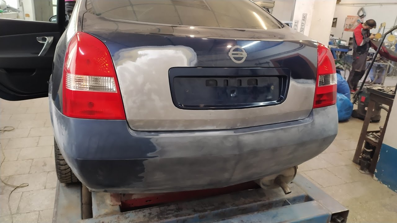 Ниссан Примера, удар в зад. Кузовной ремонт. - YouTube
