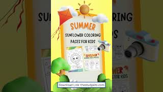 Sunflower Coloring Pages for Kids - Smiling Sunflower Coloring Book