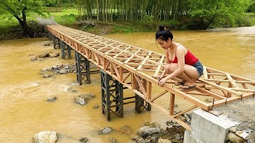 TIMELAPSE: Building a Bamboo Bridge After the Flood – 101 Days Full Project From Start to Finish