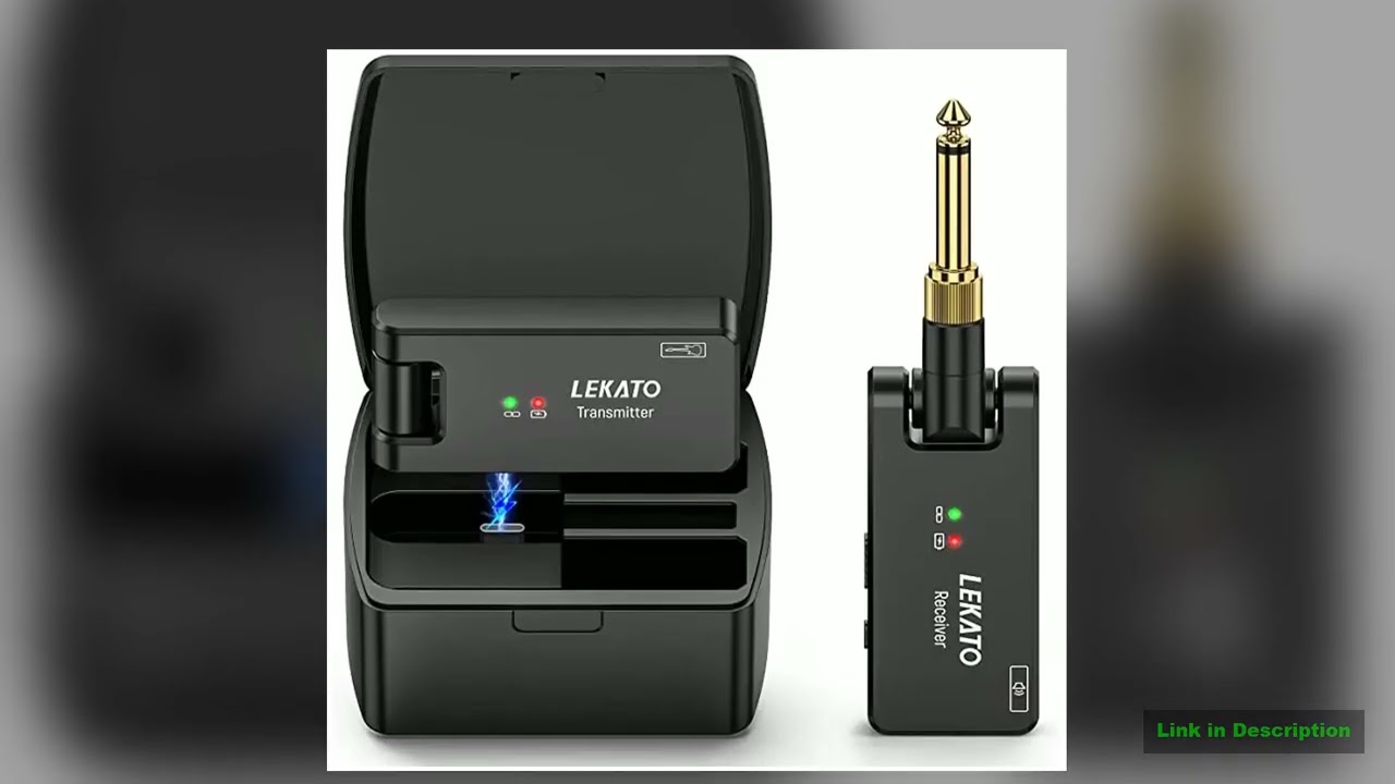 LEKATO Wireless Guitar System Guitar Wireless Transmitter Receiver 24Ghz Rechargeable Wireless