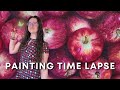 Apples oil painting time lapse  alla prima