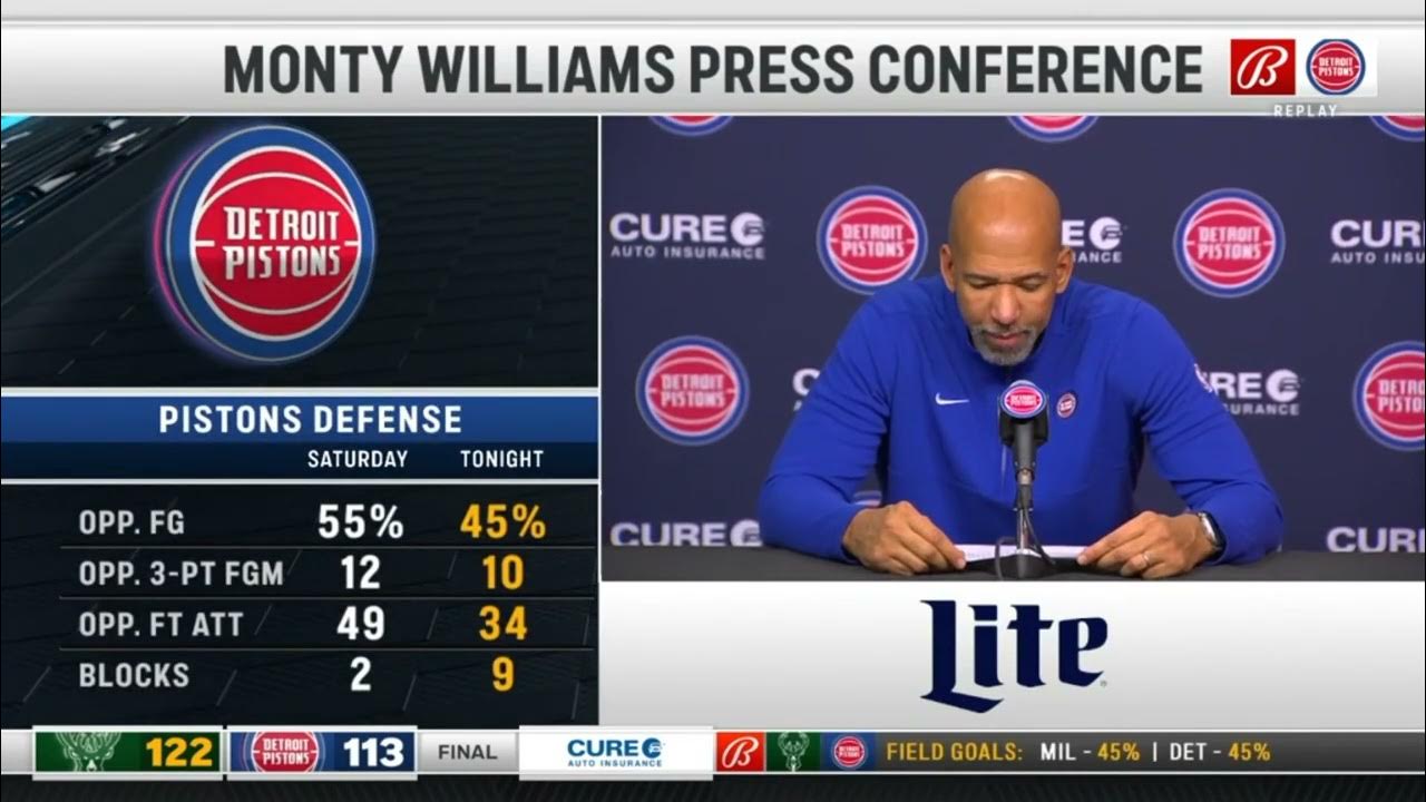 Monty Williams PostGame Interview Milwaukee Bucks vs Detroit Pistons