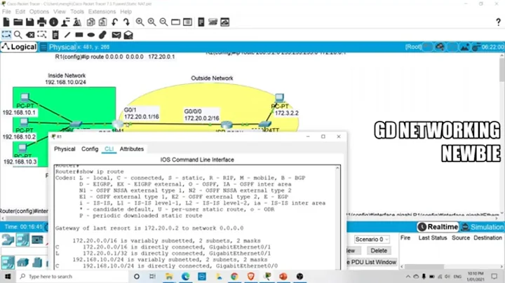 Configure Static NAT Network Address Translation using Packet Tracer