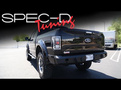 2015-2017 Full LED Tube Bar Black Rear Tail Lights Pair For Ford F150 F-150