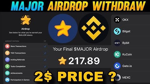 Major Airdrop Withdraw ✅| Major airdrop price 2$ ? | Major airdrop withdrawal to bitget, bybit & OKX