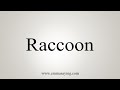 How To Say Raccoon