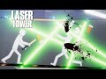 People fight each other on Laser Tower