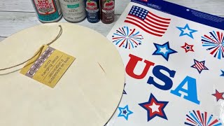 Patriotic Door Hanger || Using Window Clings || Just 1 EASY Craft