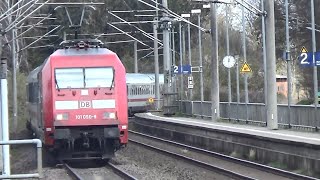 E-Lok 101 090-9 Zugdurchfahrt  IC auf der Marschbahn, Richtung Hamburg.12 Uhr Mittags - High Noon