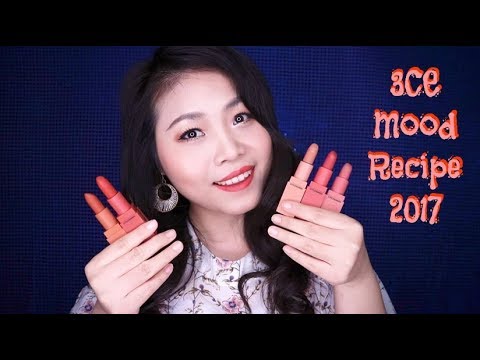 SWATCH 3CE MOOD RECIPE ON AND ON MATTE LIP COLOR | 3CE 쓰리씨이 무드레시피 립스틱 2017 | 전색상 발색 리뷰 ♡ ThuyinSeoul