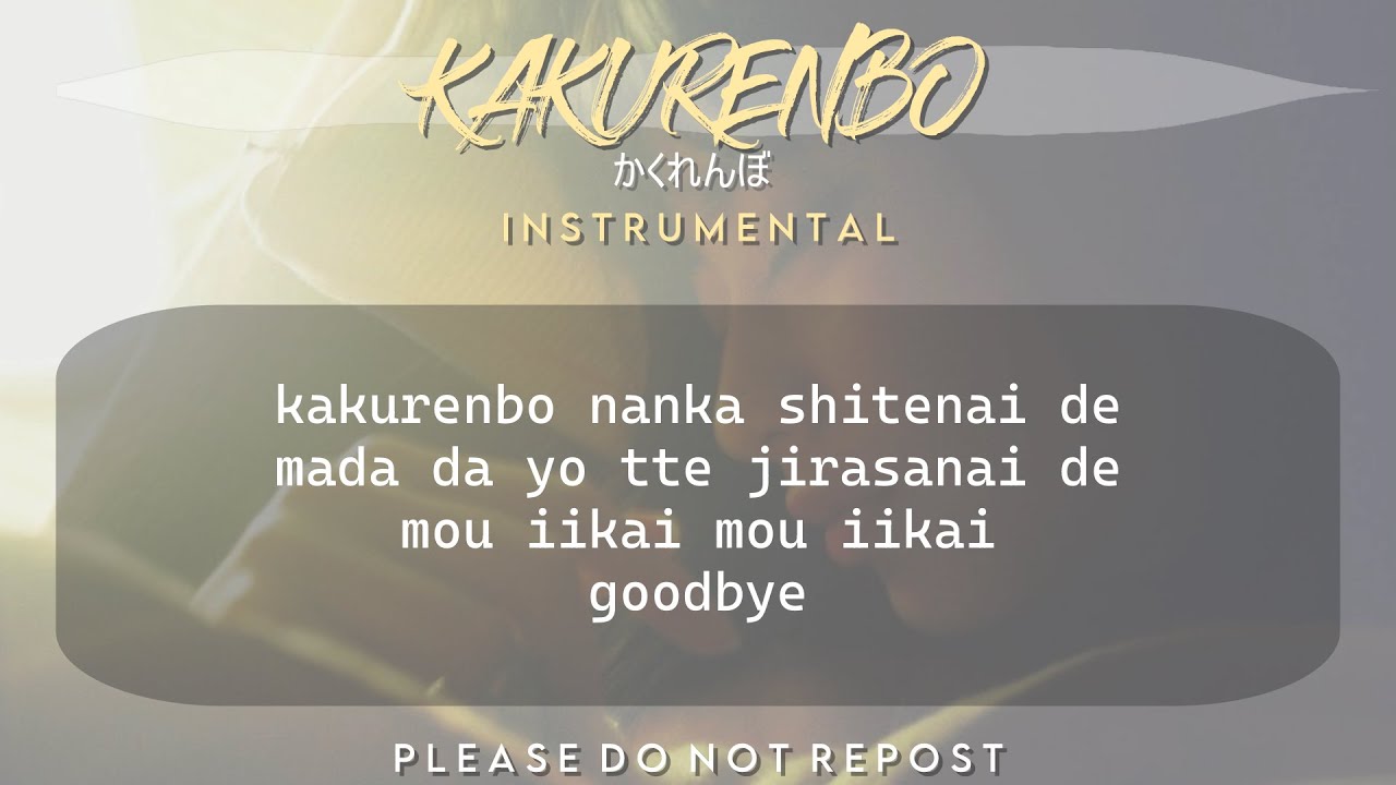 KAKURENBO (Yuuri) Instrumental / Karaoke with Lyrics [かくれんぼ/ 優里 / Off-Vocal]