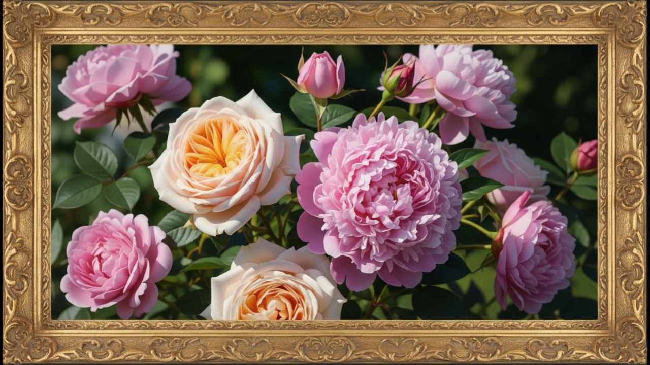 Spring Elegance in 4K – Romantic Vintage Floral Art in Golden Frames (2 Hours Wall Decor Ambience)