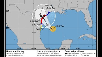Major Hurricane Harvey (09L) NHC Offical Forecast Cone Advisory