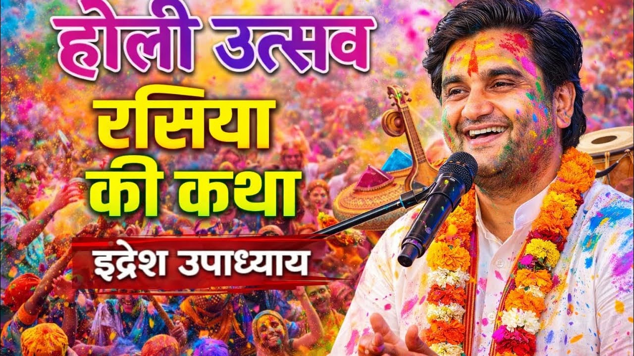 🙏🦚🔥 होली पर ब्रज में सखिया ठाकुर जी को 🙏🦚रसिया गाकर कैसेचढ़ते हैं 🙏🦚🔥 पूजनीय इंद्रेश उपाध्याय 🙏🔱🙏