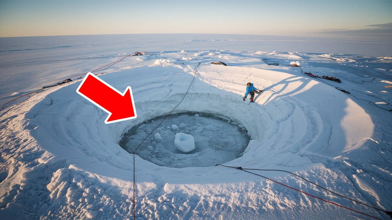 Scientist Hears A Sound From A Big Hole In A Glacier – When He Sees Something Moving, He Turns Pale!