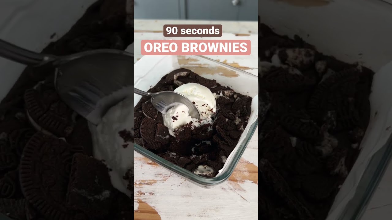 EGGLESS OREO BROWNIES IN 90 SECONDS *ONLY* 😳 Brownies in Microwave 